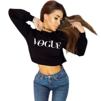 Women 's Sweater Letters Printed Round Neck Long - Sleeved SweaterWomen Tops-Black - Intl June 2018 - 4 Women 's Sweater Letters Printed Round Neck Long - Sleeved SweaterWomen Tops-Black - intl - 4