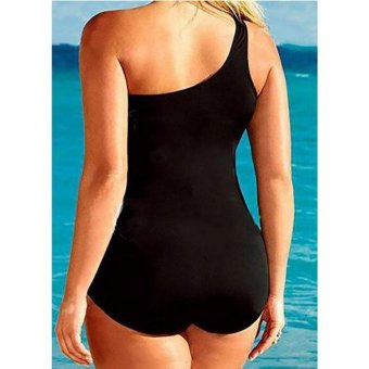 Women Sexy One Shoulder Plus Size Black Bikini Set Swimsuit - Intl June 2018 - 2 Women Sexy One Shoulder Plus Size Black Bikini Set Swimsuit - intl - 2