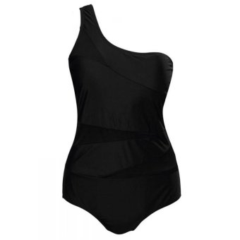 Women Sexy One Shoulder Plus Size Black Bikini Set Swimsuit - Intl June 2018 - 3 Women Sexy One Shoulder Plus Size Black Bikini Set Swimsuit - intl - 3