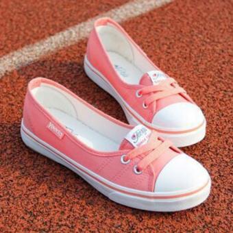 Women Slip-On Canvas Shoes Ladies Low-Cut Casual Flat Shoes (Pink)- Intl April 2018 - 2 Women Slip-On Canvas Shoes Ladies Low-Cut Casual Flat Shoes (Pink)- Intl - 2