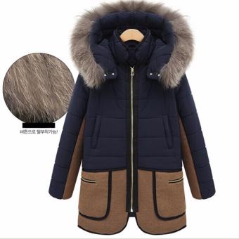 Women Warm Down Parkas Winter Long Coat Overcoat Jacket Fashion Hooded Thick Coat Jacket-Dark Blue - Intl June 2018 - 3 Women warm down parkas winter long coat Overcoat Jacket Fashion Hooded thick Coat Jacket-Dark Blue - intl - 3