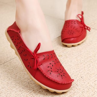 Women's Genuine Leather Loafers Casual Moccasin Driving Shoes Indoor Flat Slip-on Slippers - Intl June 2018 - 3 Women's Genuine Leather Loafers Casual Moccasin Driving Shoes Indoor Flat Slip-on Slippers - intl - 3