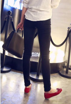 Women's Korean High Waist Hole Jeans Denim Pencil Pants (Black) June 2018 - 5 Women's Korean High Waist Hole Jeans Denim Pencil Pants (Black) - 5