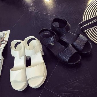 Women's Summer Solid Casual Peep Toe Middle Block Heels Sandals Leather Shoes D161 White(EU:41)(OVERSEAS) - Intl June 2018 - 4 Women's Summer Solid Casual Peep Toe Middle Block Heels Sandals Leather Shoes D161 White(EU:41)(OVERSEAS) - intl - 4