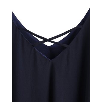 Women's Summer Spaghetti Strap Sundress Sleeveless Beach Slip Dress (Navy Blue) June 2018 - 2 Women's Summer Spaghetti Strap Sundress Sleeveless Beach Slip Dress (Navy Blue) - 2