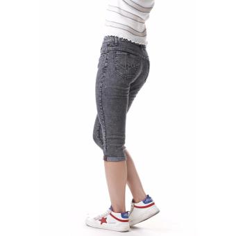 Women's Curvy Grey Capri Short June 2018 - 2 Women's Curvy Grey Capri Short - 2