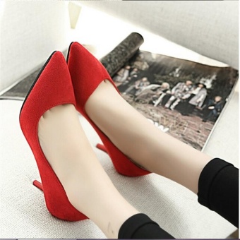 Women's High Heels Pointed Toe OL Stilettos Working Suede LadyFormal Shoes D203 Color Red - Intl June 2018 - 4 Women's High Heels Pointed Toe OL Stilettos Working Suede LadyFormal Shoes D203 Color Red - intl - 4