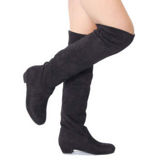 Womens High Heels Suede Boots Thigh High Slouch Over The Knee Pull On Stilettos - Intl June 2018 - 5 Womens High Heels Suede Boots Thigh High Slouch Over The Knee Pull On Stilettos - Intl - 5