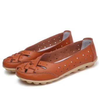 Women's Hollow Out Garden Casual Leather Flat Loafers Shoes - Intl June 2018 - 4 Women's Hollow Out Garden Casual Leather Flat Loafers Shoes - intl - 4