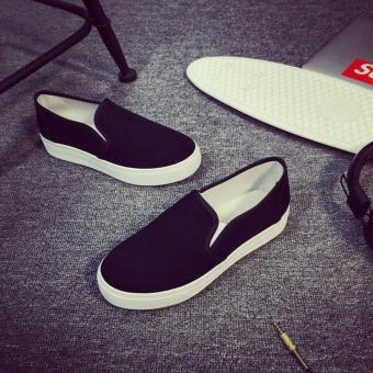 Women's Slip On Loafers Canvas Shoes - Black June 2018 - 3 Women's Slip On Loafers Canvas Shoes - Black - 3