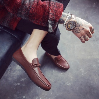YIKOO Fashion Men's Leather Driving Shoes Casual Slip-Ons &Loafers Formal Shoes England Style (Red) - Intl June 2018 - 3 YIKOO Fashion Men's Leather Driving Shoes Casual Slip-Ons &Loafers Formal Shoes England style (Red) - intl - 3