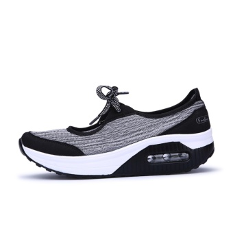 YIKOO Women Fahion Wedge Sneakers Sport Shoes(Black) - Intl June 2018 - 3 YIKOO Women Fahion Wedge Sneakers Sport Shoes(Black) - intl - 3