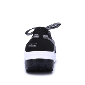 YIKOO Women Fahion Wedge Sneakers Sport Shoes(Black) - Intl June 2018 - 4 YIKOO Women Fahion Wedge Sneakers Sport Shoes(Black) - intl - 4