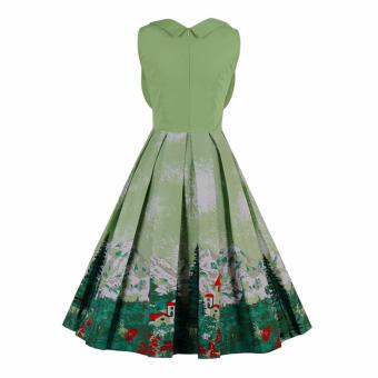Zaful Women Fashion Vintage Printing Sleeveless Dress Retro Style Defined Waist Elegant - Intl June 2018 - 2 Zaful Women Fashion Vintage Printing Sleeveless Dress Retro Style Defined Waist Elegant - intl - 2