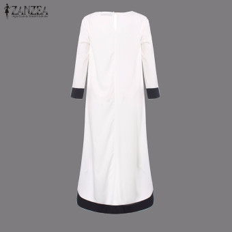 ZANZEA Autumn 2016 Fashion Womens Patchwork Asymmetrical Dress 3/4 Sleeve O Neck Vestidos Plus Size S-5XL June 2018 - 5 ZANZEA Autumn 2016 Fashion Womens Patchwork Asymmetrical Dress 3/4 Sleeve O Neck Vestidos Plus Size S-5XL - 5