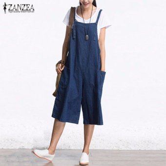 ZANZEA Rompers Womens Jumpsuit Summer Autumn Sleeveless Fashion Wide Leg Pants Denim Calf Length Vintage Overalls S-5XL - Intl June 2018 - 2 ZANZEA Rompers Womens Jumpsuit Summer Autumn Sleeveless Fashion Wide Leg Pants Denim Calf Length Vintage Overalls S-5XL - intl - 2