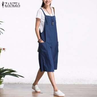 ZANZEA Rompers Womens Jumpsuit Summer Autumn Sleeveless Fashion Wide Leg Pants Denim Calf Length Vintage Overalls S-5XL - Intl June 2018 - 3 ZANZEA Rompers Womens Jumpsuit Summer Autumn Sleeveless Fashion Wide Leg Pants Denim Calf Length Vintage Overalls S-5XL - intl - 3