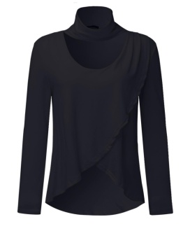 ZANZEA Women's High Neck Collar Choker Long Sleeve Casual Blouse Shirt Tops (Black) - Intl June 2018 - 2 ZANZEA Women's High Neck Collar Choker Long Sleeve Casual Blouse Shirt Tops (Black) - intl - 2