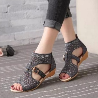 ZH Ms. Hollow High Back Zip Sandals (Black) - Intl July 2018 - 4 ZH Ms. Hollow High Back Zip Sandals (Black) - intl - 4