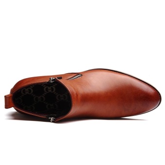 ZORO Italian Mens Ankle Boots Genuine Leather Handmade Business Office Men Shoes (Brown) - Intl June 2018 - 4 ZORO Italian Mens Ankle Boots Genuine Leather Handmade Business Office Men Shoes (Brown) - intl - 4