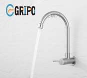 GRIPO Stainless Wall Mount Kitchen Faucet - Single Cold