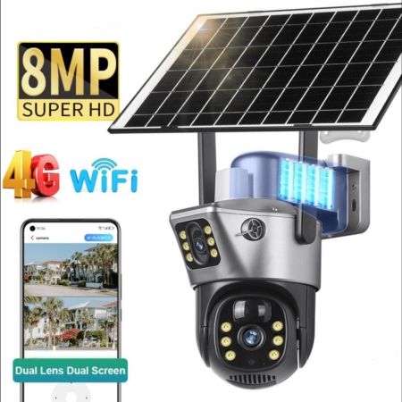 MYHYPERGEAR V380 Pro 8MP Dual Lens Solar Security Camera