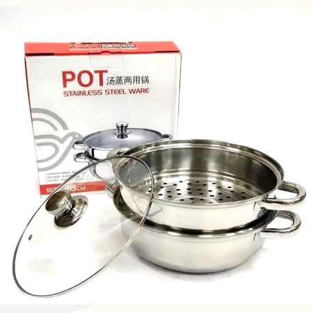 "Multi-functional 2-Layer Stainless Steel Steamer Cookware - "