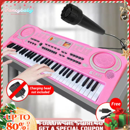 61-Key Portable Electronic Piano Keyboard with Microphone