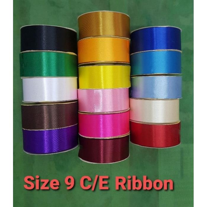 Satin Ribbon Size 9 (1.5 36mm) C/E Cut Edged / Graduation