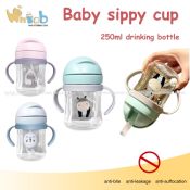 HNTOB Kids 250ml Sippy Cup with Strap and Handle