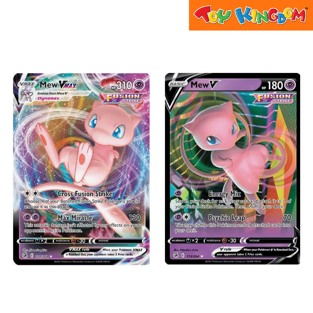 Mew V & Vmax Card Set - Fusion Strike 113/264 & 114/264 - Pokemon