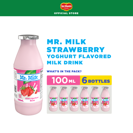 MR. MILK Strawberry Yoghurt Flavored Milk Drink - 100ml x 6