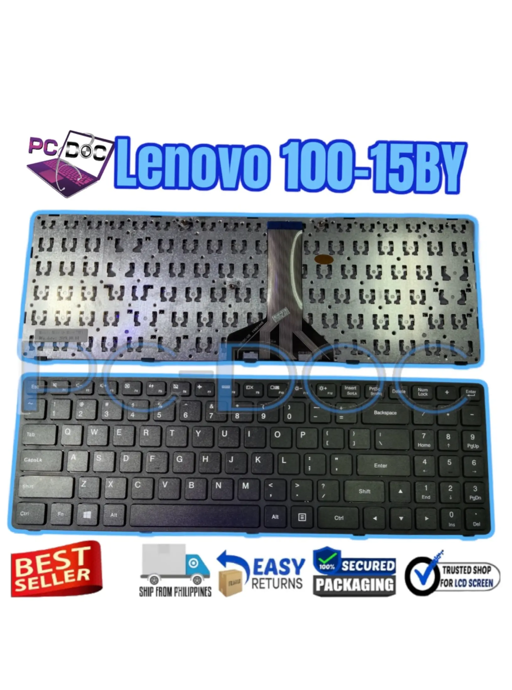 New Replacement Lenovo Ideapad 100 15 300 15 100 15iby Us Laptop Keyboard Lazada Ph