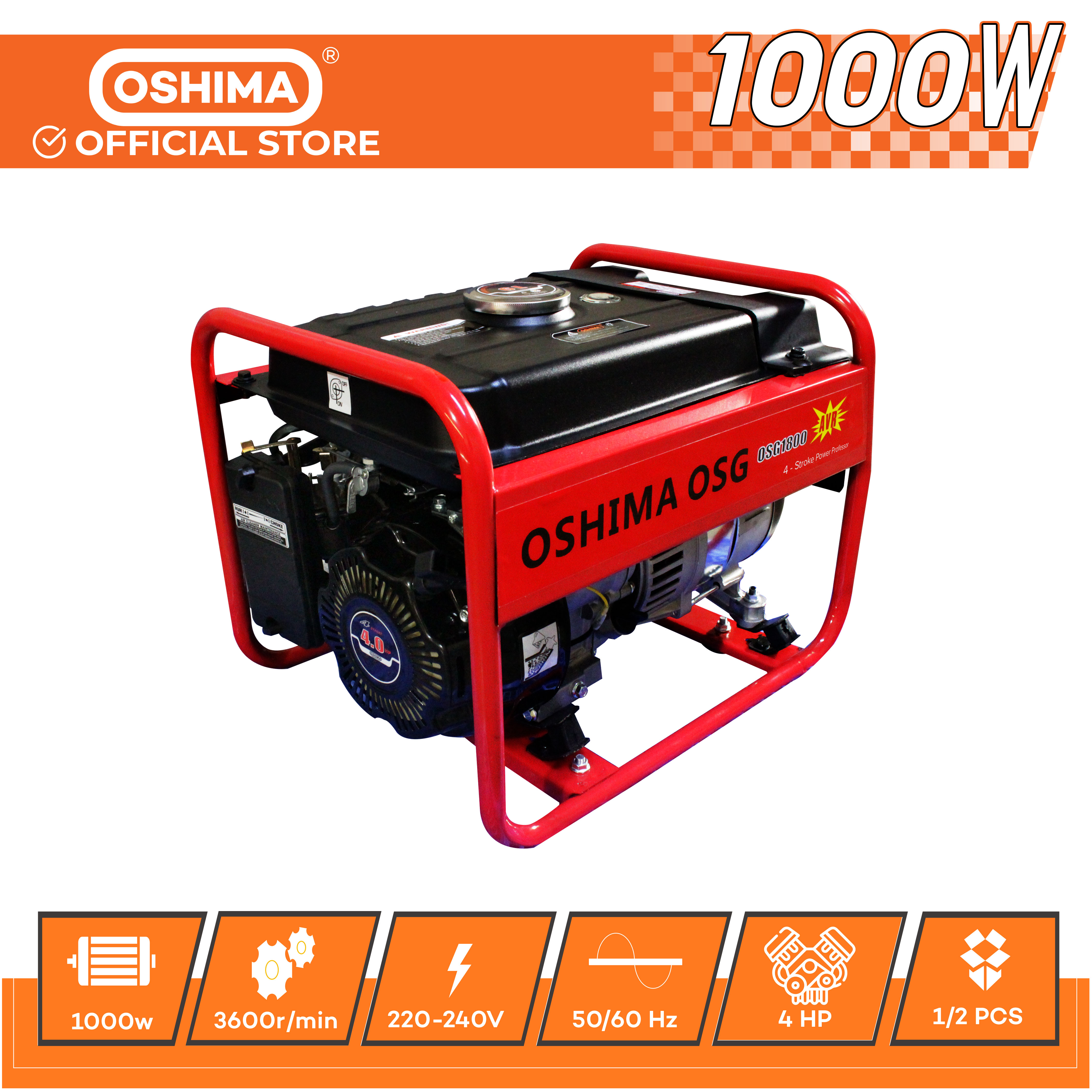 Oshima 3000W-1000W Gasoline Generator 220v Household Home Outdoor Small Generator New High Quality Powerful Generator