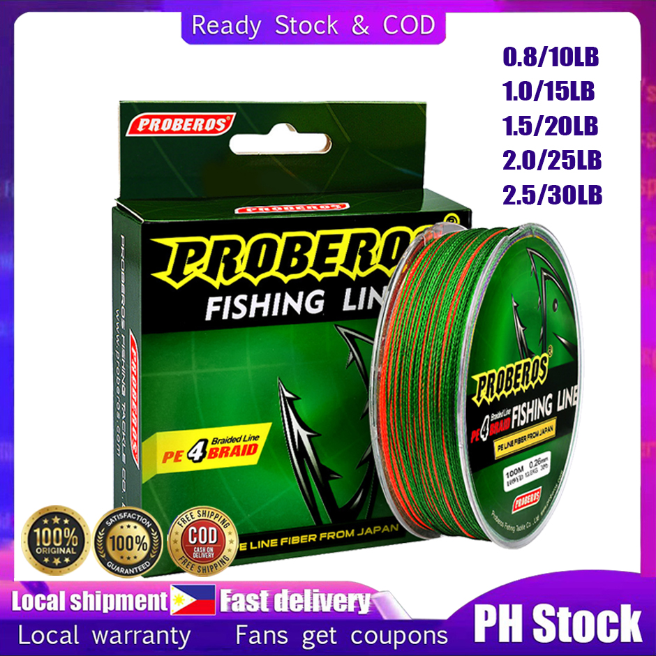 100M Fishing Line 4 Strands Multifilament Super Strong Braided Wire 10-25LB  Pe Carp Fishing Line
