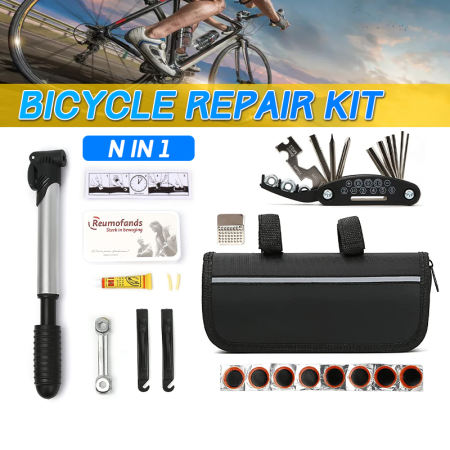 Bike Repair Kit with Mini Pump & Multi Tool