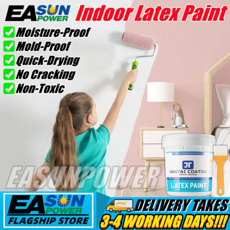 Eco-Friendly Low Odor Latex Paint with Brush - 1L