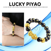 Piyao Lucky Charm Wealth Bracelet - Feng Shui Black Obsidian