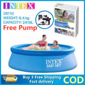 Inflatable Swimming Pool Family big size intex Inflatable round swimming pools for adult kids With free electric air pump 244cm*76cm