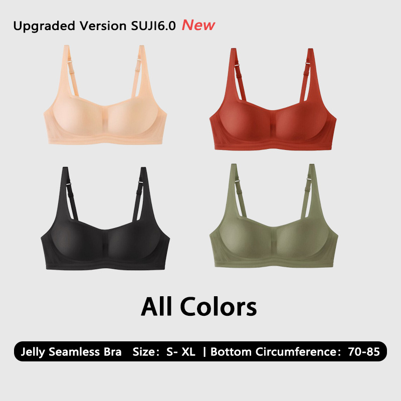Motovita Seamless Bra Ice Silk No Trace Underwear Women Gather French No steel Ring Push Up Bra - Image 2