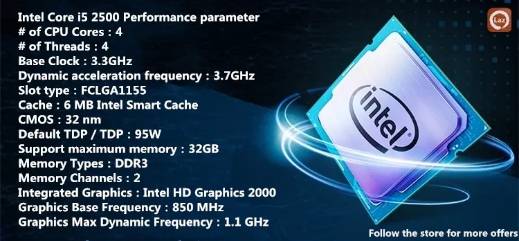 Intel Core I5 2500 3 3 Ghz Quad Core Cpu 6m 95w Lga1155 Without Fan Lazada Ph