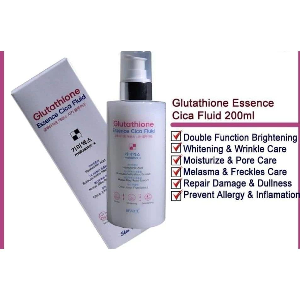 Glutathione Essence Cica Fluid for Melasma and Dark Pigmentation Whitens  and Brightens Skin 200ml Brightening And Whitening Skin Sensitive Skin Care  Hydrating And Anti-Aging Cream - Lazada