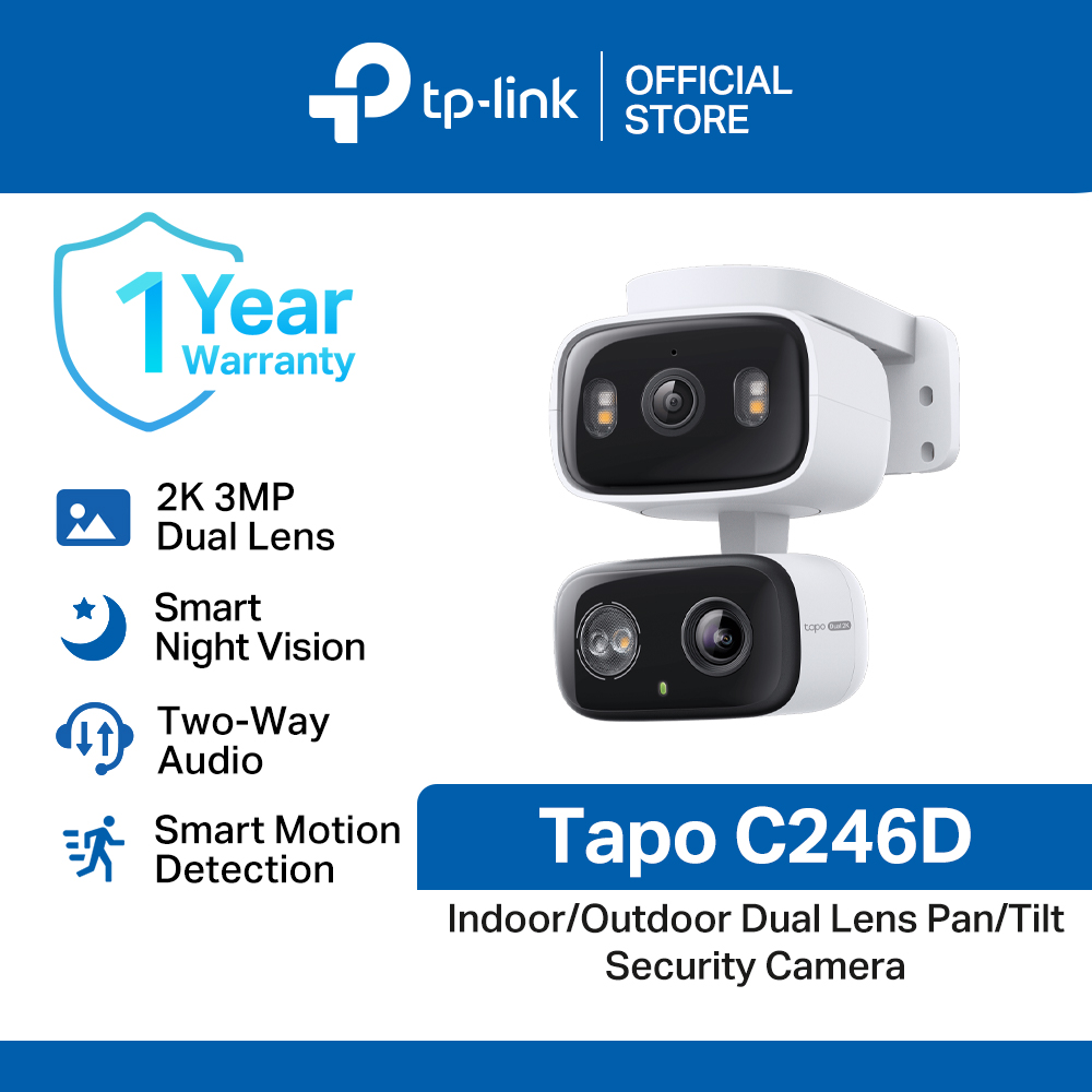 TP-Link Official Store / Tapo C246D / 2K 3MP Dual Lens Indoor/Outdoor Security Cctv Sale Camera Connect to Cellphone with Mic and Speaker Pan/Tilt - Image 2