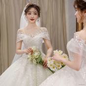 2021 Princess Dream Starry Sky Wedding Dress by Sponsor Gown