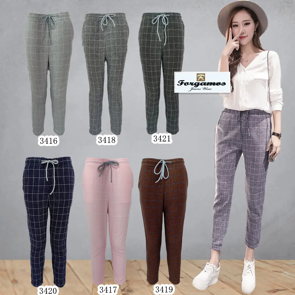 high waisted checkered jeans