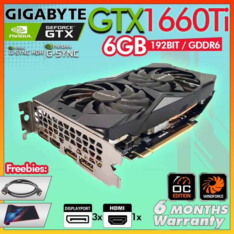 GAMING Gigabyte GTX 1660 Ti OC 6GB GDDR6 192bit Video Card DP