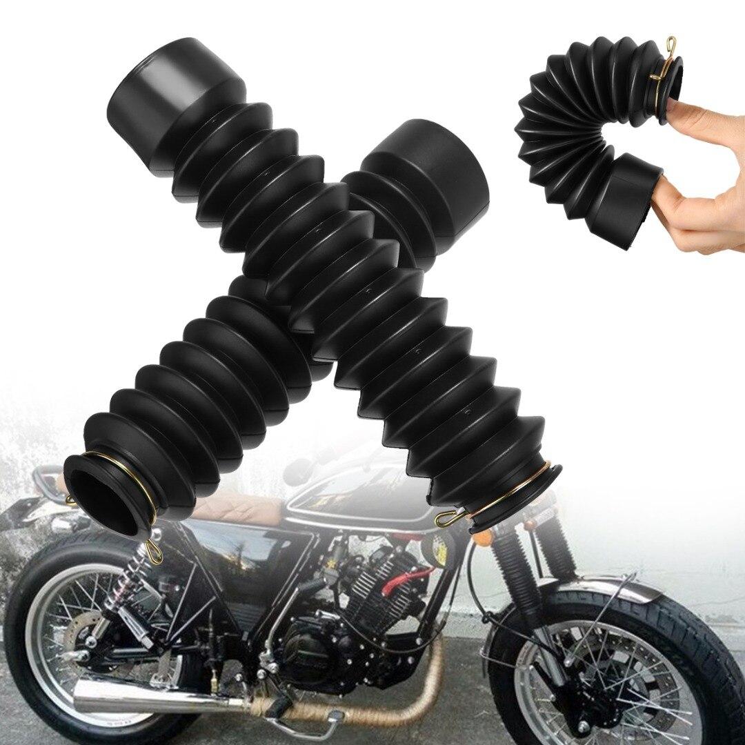 Universal Motorcycle Front Fork Cover Protector Gaiters Gators Boot Shock Rubber