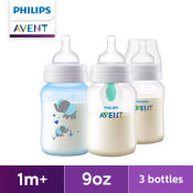 Philips AVENT 9oz Anti-Colic Baby Bottles Blue Bundle