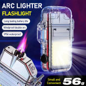 Waterproof Arc Lighter & Flashlight: Portable Rechargeable Torch