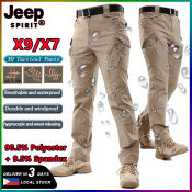 JEEP SPIRIT Men's Waterproof Tactical Cargo Pants - Multi Pocket